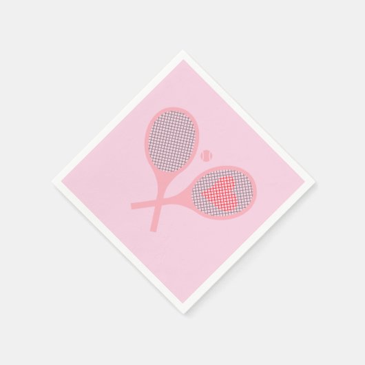 Pastel Heart Tennis Player Racquets Ball Design Servet (Hoek)