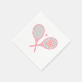 Pastel Heart Tennis Player Racquets Ball Design Servet (Hoek)