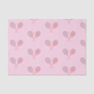 Pastel Heart Tennis Player Racquets Ball Design Tissuepapier