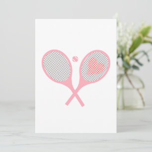 Pastel Heart Tennis Racquets en kogelvormig ontwer Kaart