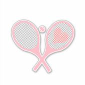 Pastel Heart Tennis Racquets en kogelvormig ontwer Sticker (Voorkant)
