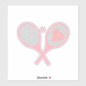 Pastel Heart Tennis Racquets en kogelvormig ontwer Sticker (Vel)