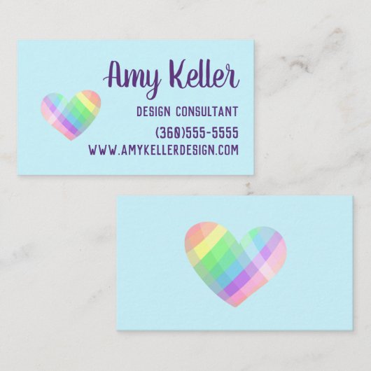 Pastel Heart Visitekaartje (Voorkant / Achterkant)