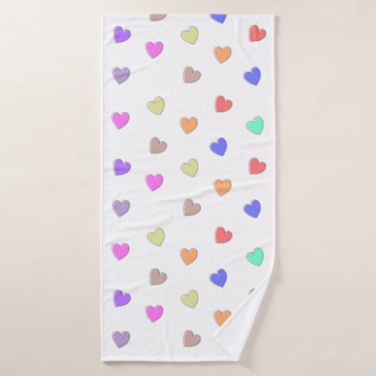 Pastel Heart-vormpatroon Badhanddoek (Badhanddoek)
