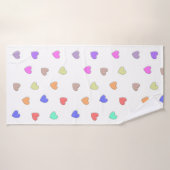 Pastel Heart-vormpatroon Badhanddoek (Badhanddoek)