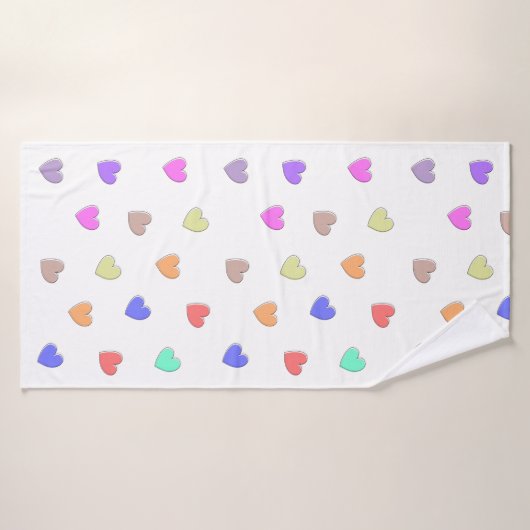 Pastel Heart-vormpatroon Badhanddoek (Badhanddoek)