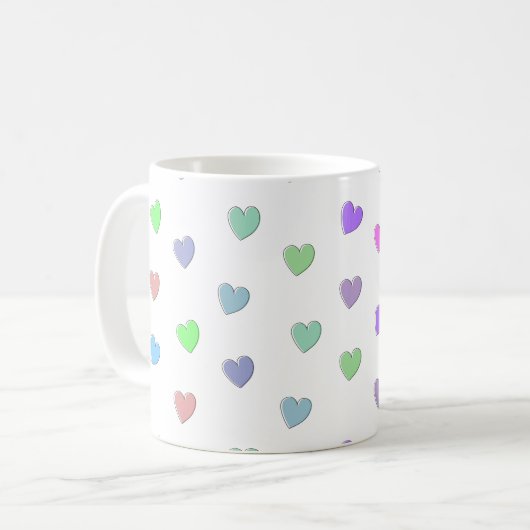 Pastel Heart-vormpatroon Koffiemok (Voorkant links)