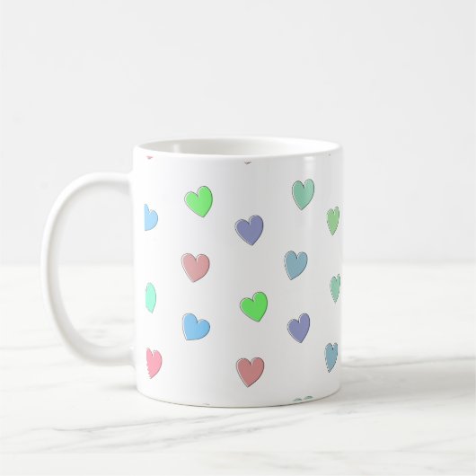 Pastel Heart-vormpatroon Koffiemok (Links)
