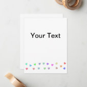 Pastel Heart-vormpatroon Notitiekaartje (Voorkant / Achterkant in situ)