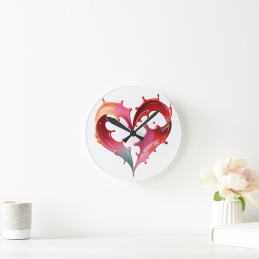 Pastel Heart Wall Clock Ronde Klok (Huis)