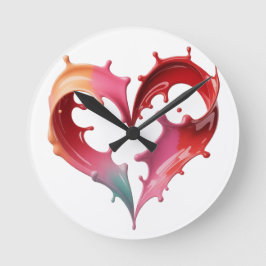 Pastel Heart Wall Clock Ronde Klok