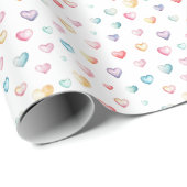 Pastel Hearts Baby shower inpakpapier (Rol Hoek)