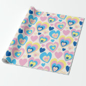 Pastel Hearts. Cadeaupapier (Uitgerold)
