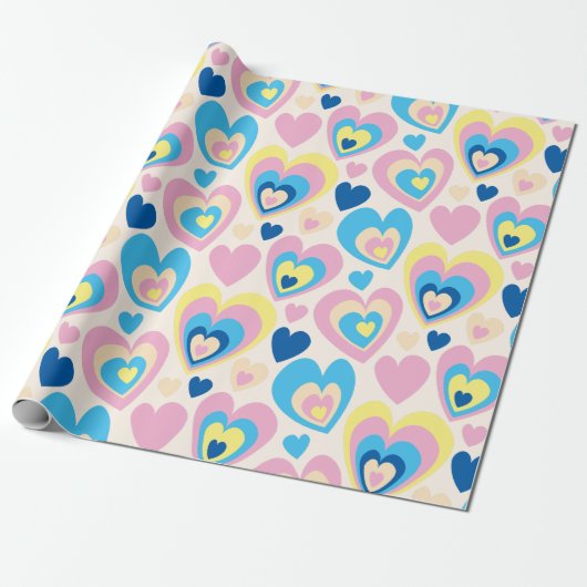 Pastel Hearts. Cadeaupapier (Uitgerold)