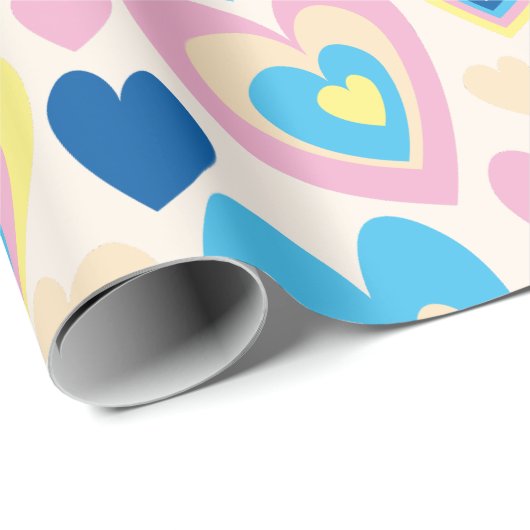 Pastel Hearts. Cadeaupapier (Rol Hoek)