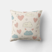 Pastel Hearts & Clouds Watercolor Dream (10) Kussen (Achterkant)