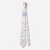 Pastel Hearts & Clouds Watercolor Dream (7) Stropdas (Voorkant)