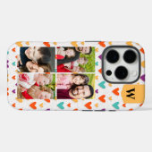 Pastel Hearts Custom Monogram 4-foto's Case-Mate iPhone Case (Achterkant (horizontaal))