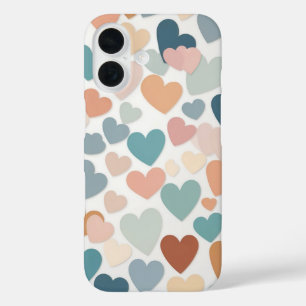 Pastel Hearts Delight iPhone 16 Hoesje