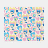 Pastel Hearts. Fleece Deken (Voorkant (Horizontaal))