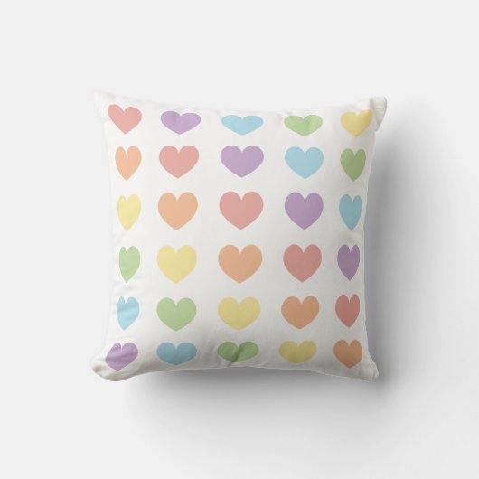 Pastel Hearts Kussen (Voorkant)