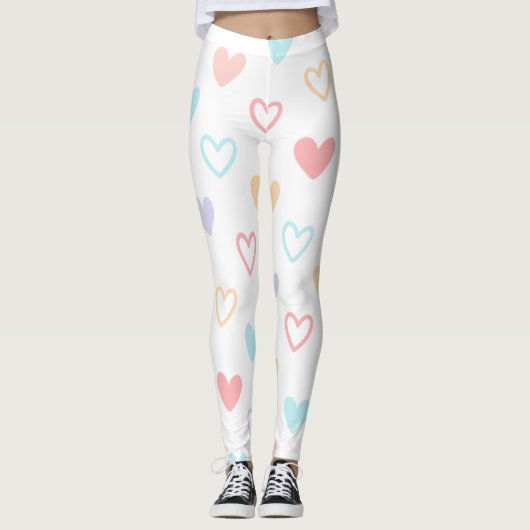 Pastel Hearts Leggings (Voorkant)