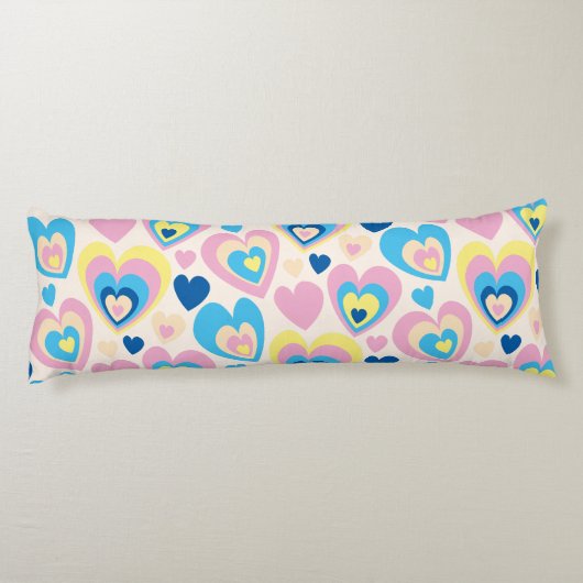 Pastel Hearts. Lichaamskussen (Achterkant)