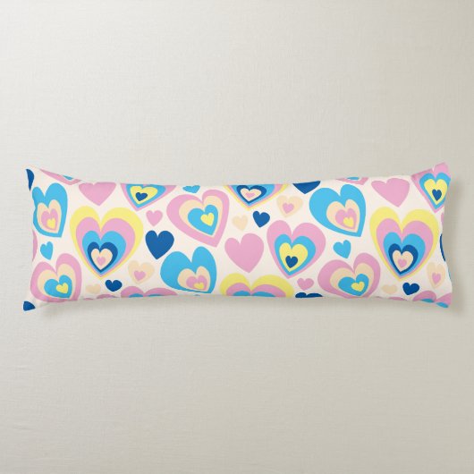Pastel Hearts. Lichaamskussen (Voorkant)