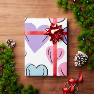 Pastel Hearts Love Cadeaupapier