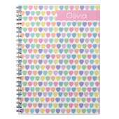 Pastel Hearts Monogramed Valentijn Notitieboek (Voorkant)