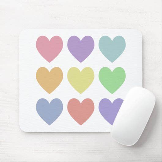 Pastel Hearts Muismat (Met muis)