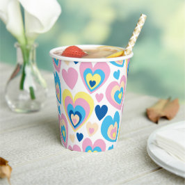Pastel Hearts. Papieren Bekers