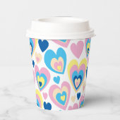 Pastel Hearts. Papieren Bekers (Achterkant)