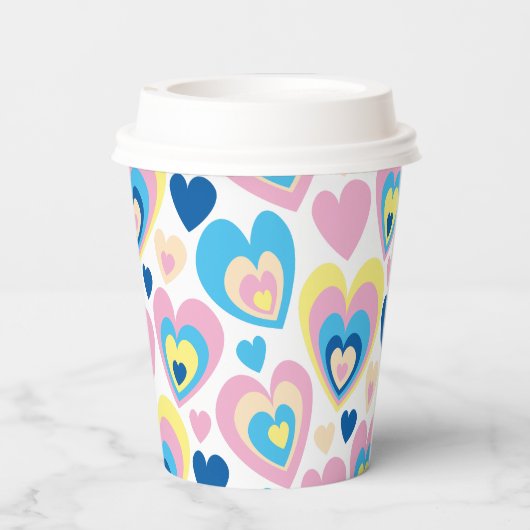 Pastel Hearts. Papieren Bekers (Achterkant)