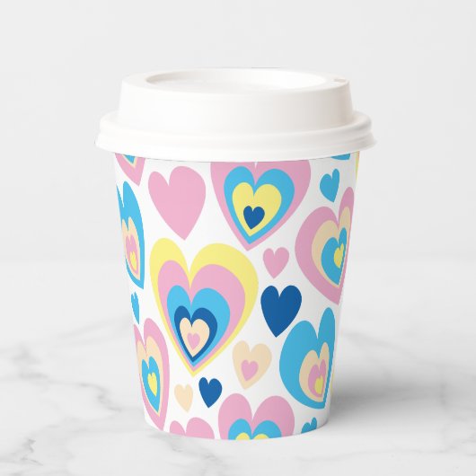Pastel Hearts. Papieren Bekers (Voorkant)