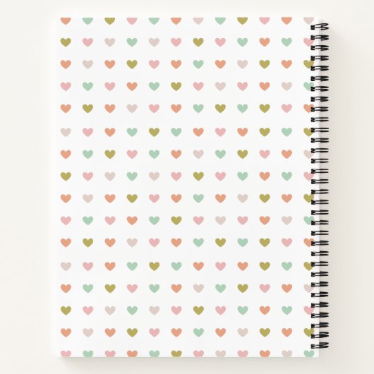 Pastel Hearts Patroon Aangepaste Baby Foto Notitieboek (Achterkant)