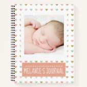 Pastel Hearts Patroon Aangepaste Baby Foto Notitieboek (Voorkant)