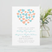 Pastel Hearts Pattern Weddenschap Kaart (Staand voorkant)