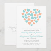 Pastel Hearts Pattern Weddenschap Kaart (Voorkant / Achterkant)