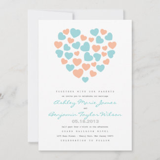 Pastel Hearts Pattern Weddenschap Kaart