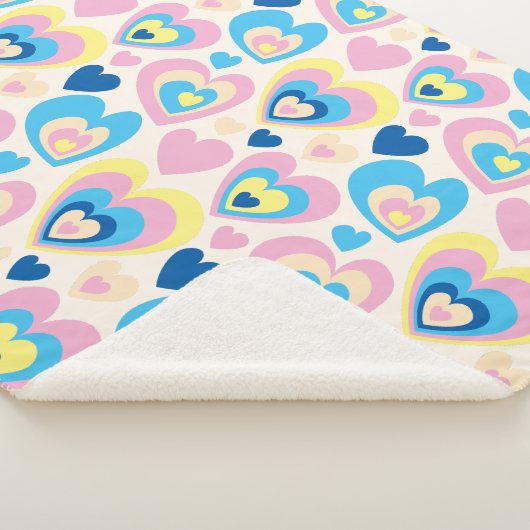 Pastel Hearts. Sherpa Deken (3/4)