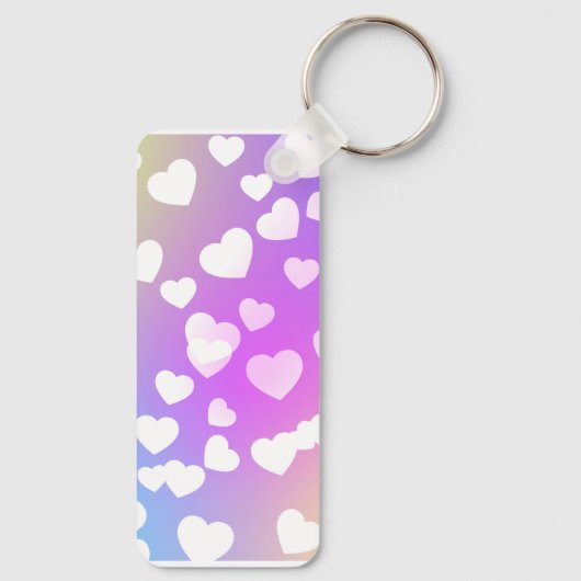 Pastel Hearts Sleutelhanger gepersonaliseerd. (Achterkant)