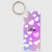 Pastel Hearts Sleutelhanger gepersonaliseerd. (Voorkant)