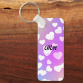 Pastel Hearts Sleutelhanger gepersonaliseerd. (Voorkant)