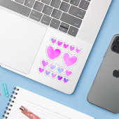 Pastel Hearts Sticker Pack (Laptop met iPhone)
