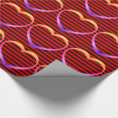 Pastel Hearts Stripe Wrapping Papier (Hoek)