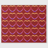Pastel Hearts Stripe Wrapping Papier (Vlak)