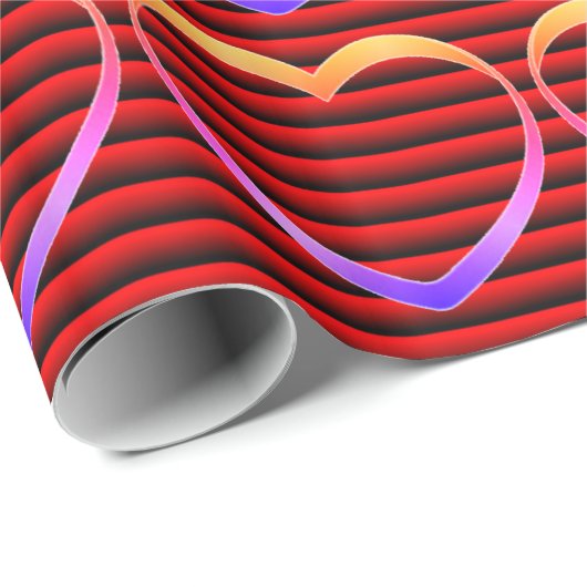 Pastel Hearts Stripe Wrapping Papier (Rol Hoek)