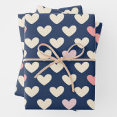 Pastel Hearts voor Navy Inpakpapier Vel (In situ)