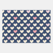 Pastel Hearts voor Navy Inpakpapier Vel (Voorkant)